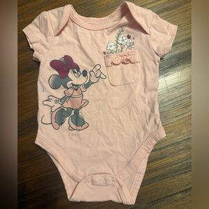 Disney Minnie Mouse Pink Baby Onesie, size 3 months